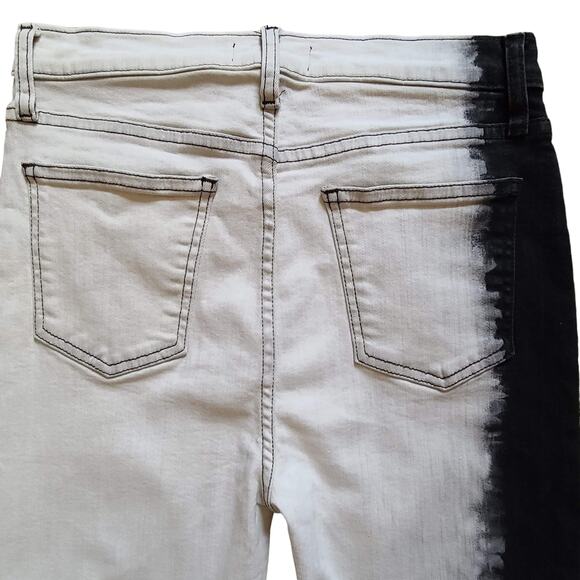 HUDSON x BAJA EAST Holly High-Rise Jeans Black to White BEW4151DBQ Women's 28 - Picture 6 of 15